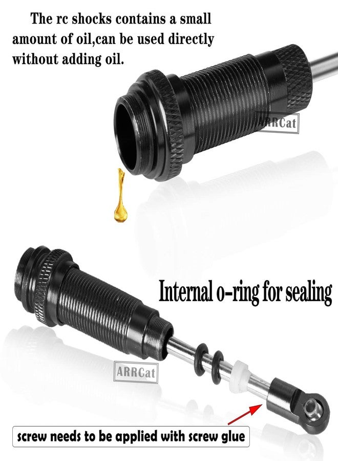 ARRCat 4PCS Black Big Bore All Aluminum Front Rear RC Shocks, Upgrade Parts for Slash 4x4 Rustler 4X4 Stampede, Replace 5862 - Image 5